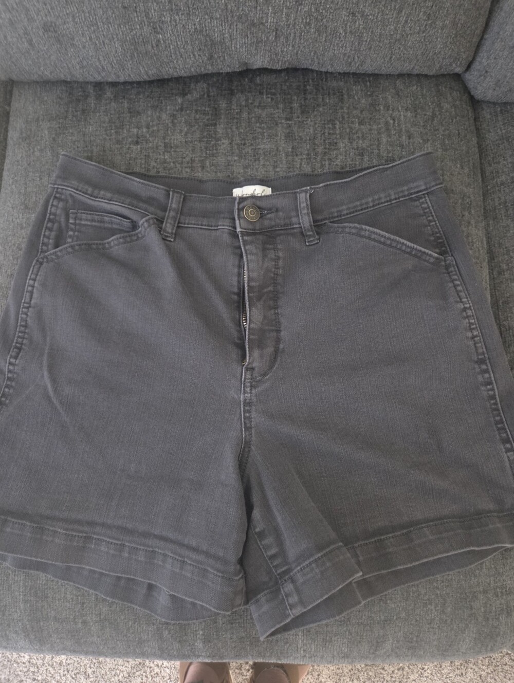 Wonderly Charcoal High-Rise Jean Shorts